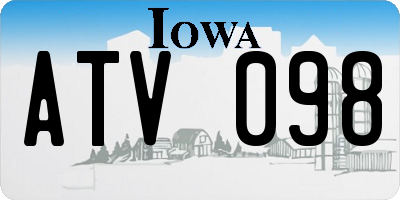 IA license plate ATV098