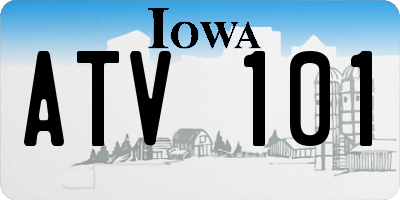 IA license plate ATV101