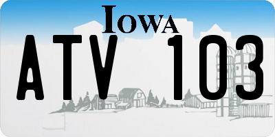 IA license plate ATV103