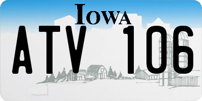 IA license plate ATV106