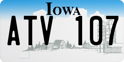 IA license plate ATV107