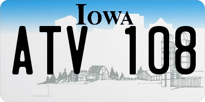 IA license plate ATV108