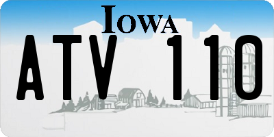 IA license plate ATV110