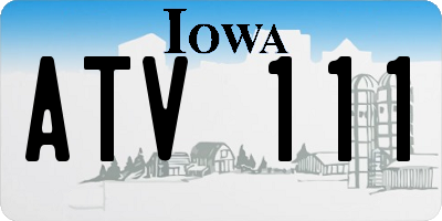 IA license plate ATV111