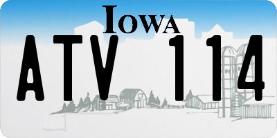 IA license plate ATV114