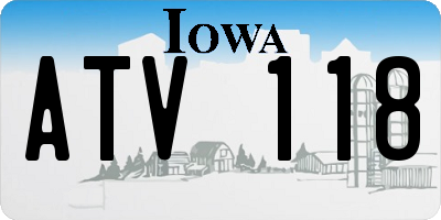 IA license plate ATV118