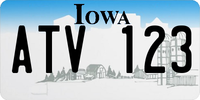 IA license plate ATV123