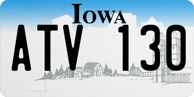 IA license plate ATV130