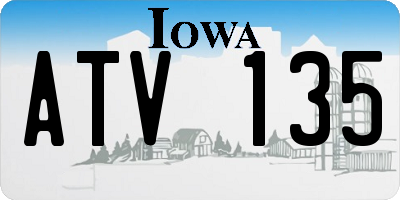 IA license plate ATV135