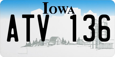 IA license plate ATV136