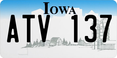 IA license plate ATV137