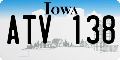IA license plate ATV138