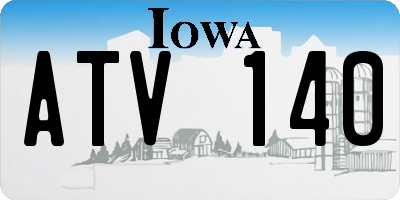 IA license plate ATV140