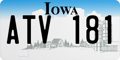 IA license plate ATV181