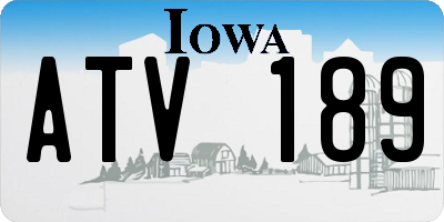 IA license plate ATV189