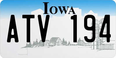 IA license plate ATV194