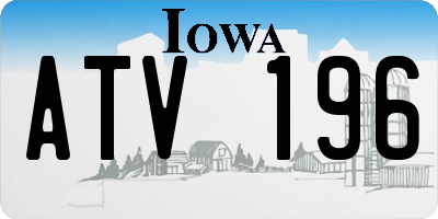 IA license plate ATV196