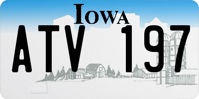 IA license plate ATV197