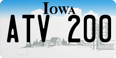IA license plate ATV200