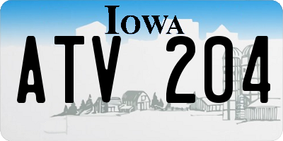 IA license plate ATV204
