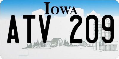 IA license plate ATV209