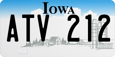 IA license plate ATV212