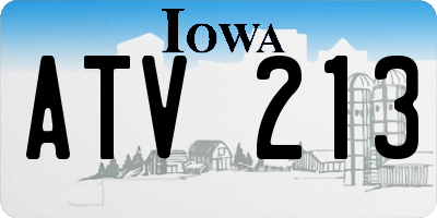 IA license plate ATV213
