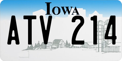 IA license plate ATV214