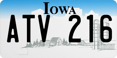 IA license plate ATV216
