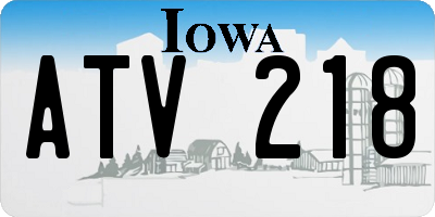 IA license plate ATV218