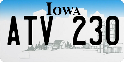 IA license plate ATV230