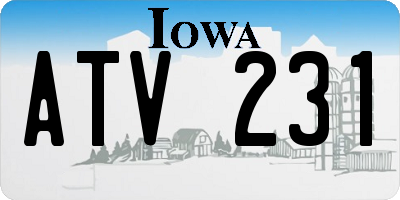 IA license plate ATV231