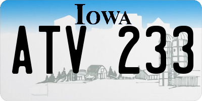 IA license plate ATV233