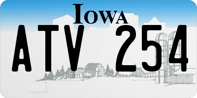 IA license plate ATV254