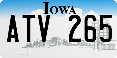 IA license plate ATV265