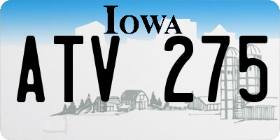 IA license plate ATV275