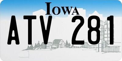 IA license plate ATV281