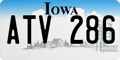 IA license plate ATV286