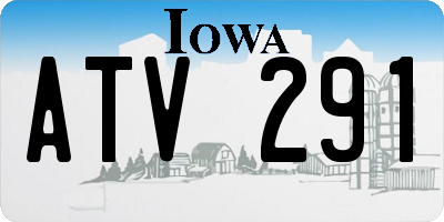 IA license plate ATV291