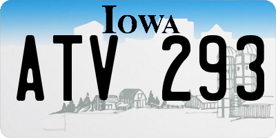 IA license plate ATV293