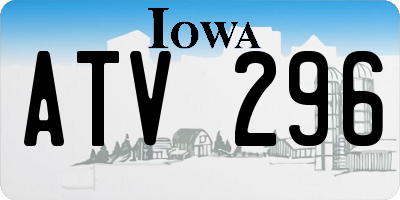 IA license plate ATV296