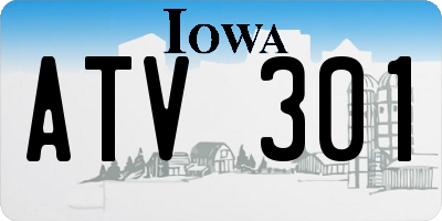 IA license plate ATV301