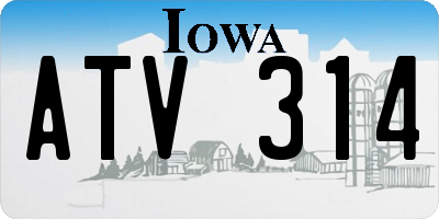 IA license plate ATV314