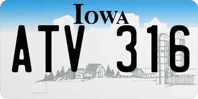 IA license plate ATV316