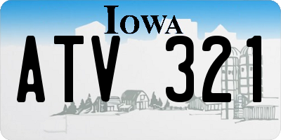 IA license plate ATV321