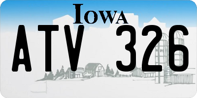 IA license plate ATV326