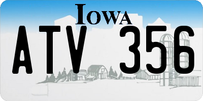 IA license plate ATV356