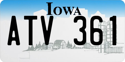 IA license plate ATV361