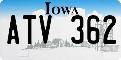 IA license plate ATV362