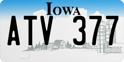 IA license plate ATV377